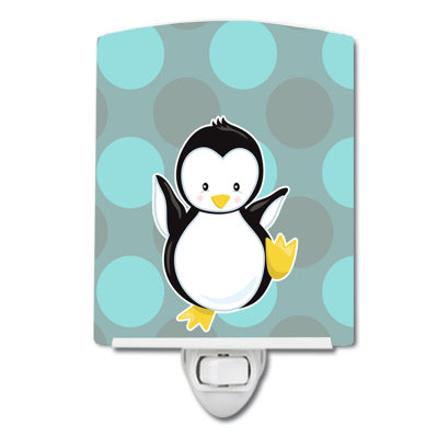 Éclairage de nuit en céramique pingouin on pois dot