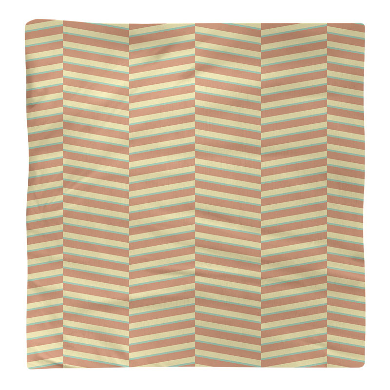 Jaya Cotton Chevron Square Napkin, Orange/Gold, 0.1" H x 10" W x 10" D, Poly Twill