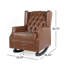 Contemporary Button-Tufted Wingback Rocking Chair With Birch Wood Rockers For Comfort And Style-1066782642