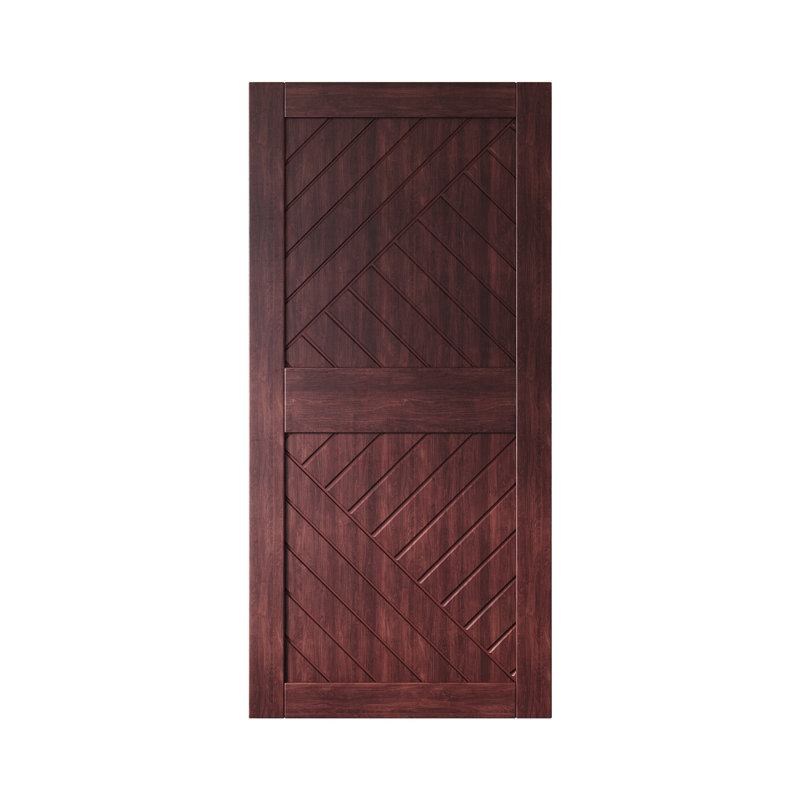 Porte de grange en bois de pin fini et acajou à motif géométrique Homacer de Homacer, 48 po x 84 po