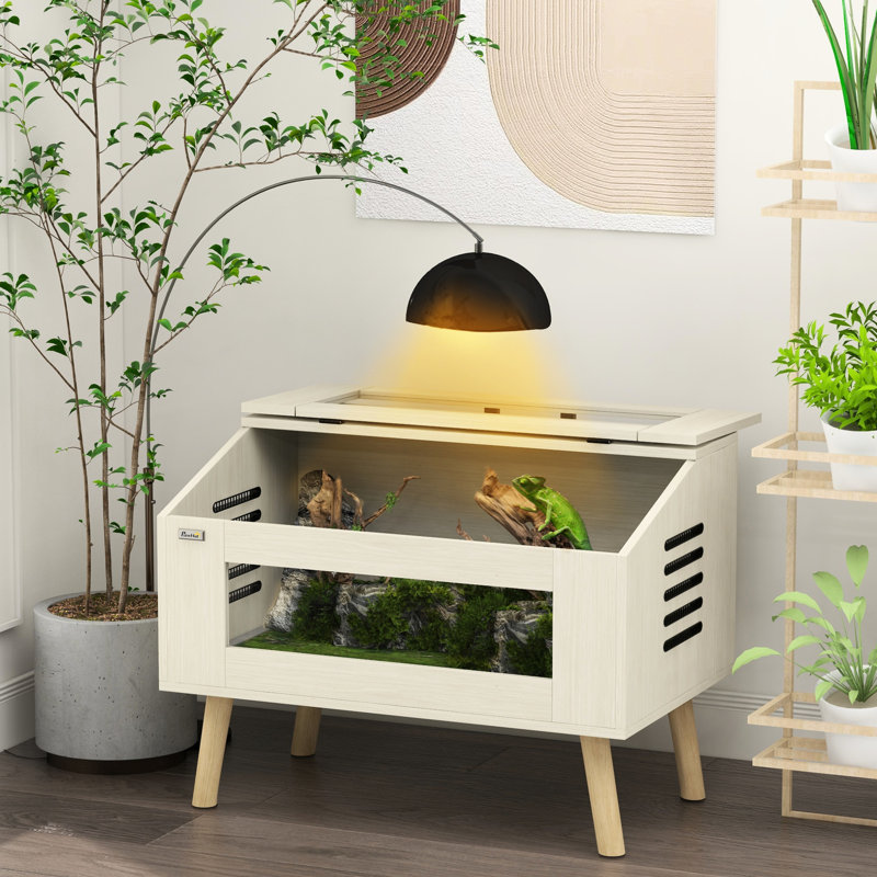Enceinte de reptile 29 gallons avec tablettes - système de ventilation du réservoir de rangement