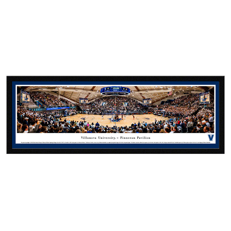 NCAA Villanova Basketball Panoramic Print, Black Floater Framed, 15.5" H x 42" W x 0.88" D