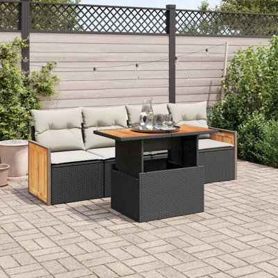 Vidaxl Garden Sofa Set Black