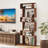 2PCS 6-tier Storage Bookshelf Tall Display Shelf w/ Anti-toppling Kits-1261055720