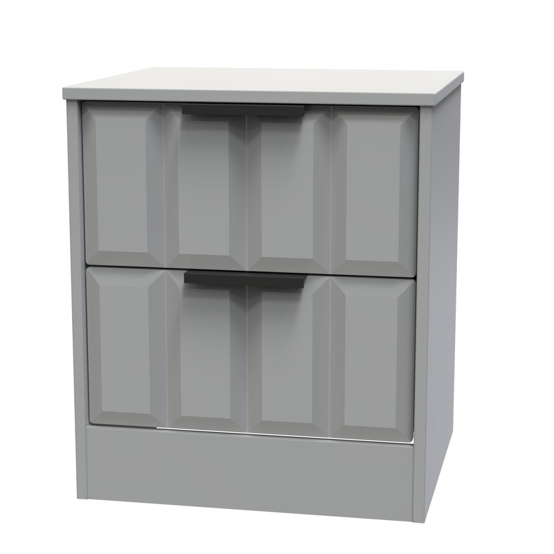 Doss 45cm W Manufactured Wood Bedside Table, Dusk Grey