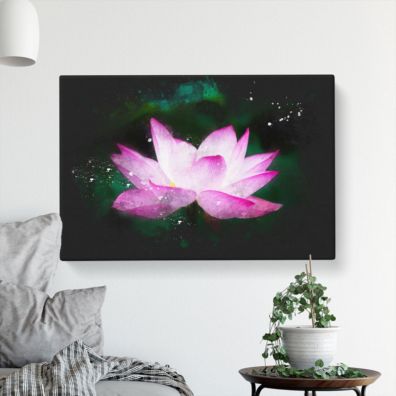 Pink Water Lily Flower Vol.2 - Wrapped Canvas, 35cm H x 50cm W x 3cm D