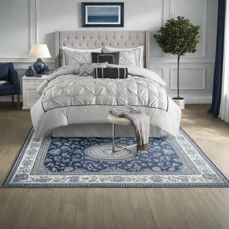 Elegant Grey Tufted Bedding Sets, Polyester Fabric, Modern Bedroom Decor