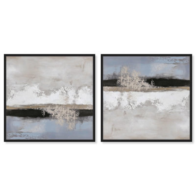 Graphite Profondeur II, ensemble de toiles, minimalisme abstrait par Art Remedy