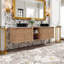 Meuble-lavabo mural 72 po avec lavabo en céramique et tablettes de rangement, armoire en contreplaqué à fermeture en douceur