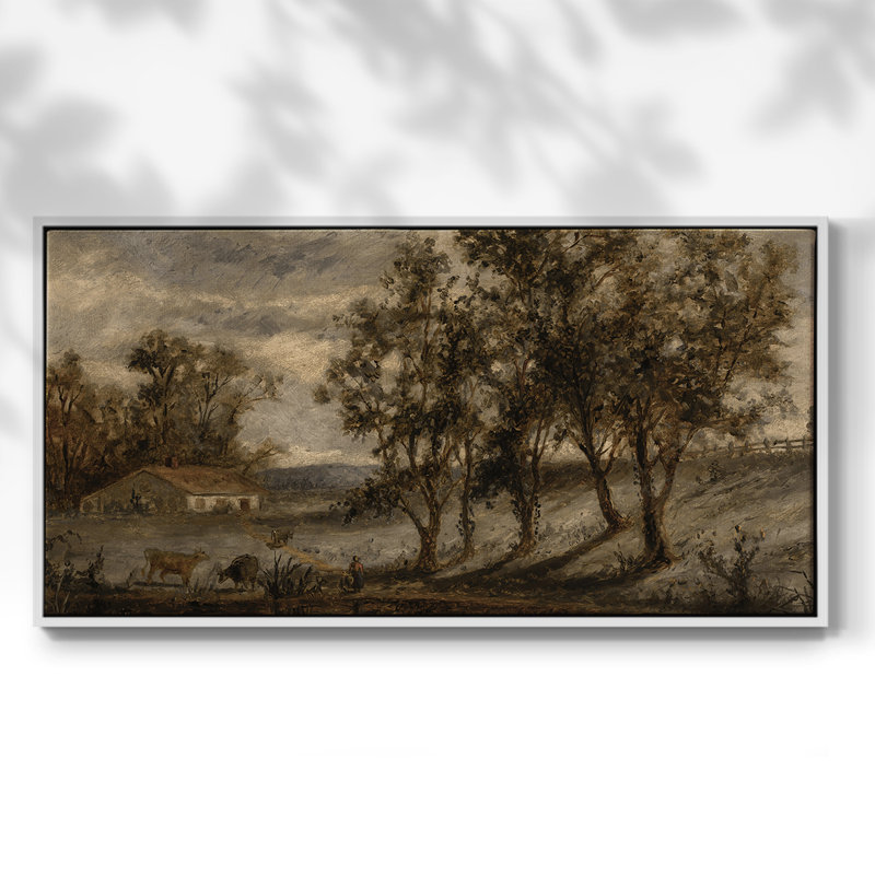 Série paysage - DCCVVII - Toile tendue avec châssis, prête à accrocher, H 21 po x l 41 po, Blanc