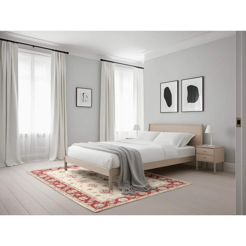 Tapis décoratif Bebine oriental beige, Rectangle 5 pi x 7 pi