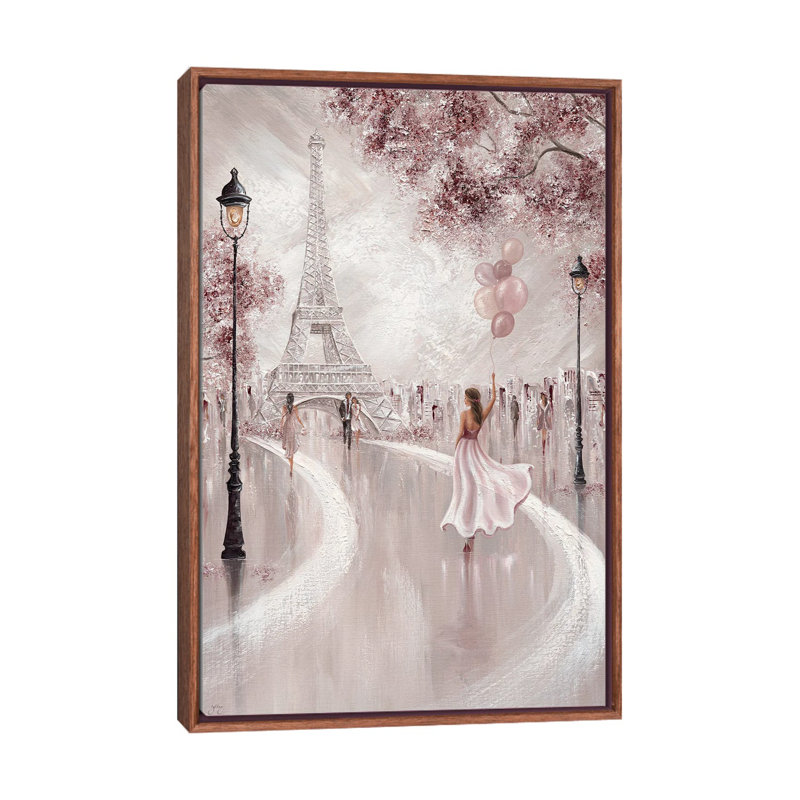 Blush, Parisian Dreams - reproduction d'art murale - toile encadrée, H 60 po x l 40 po, Brun