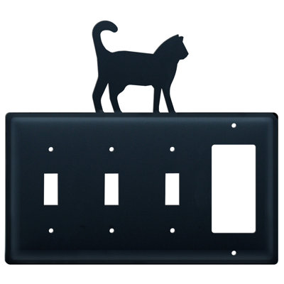 Cat 4-Gang Toggle Light Switch / Rocker Combination Wall Plate