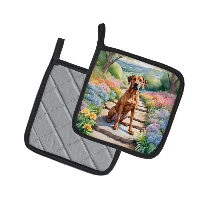 Caroline's Treasures Floral Polyester Potholder Set