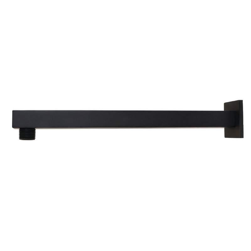 Kingston Brass Claremont 12-Inch Shower Arm with Square Flange, Matte Black