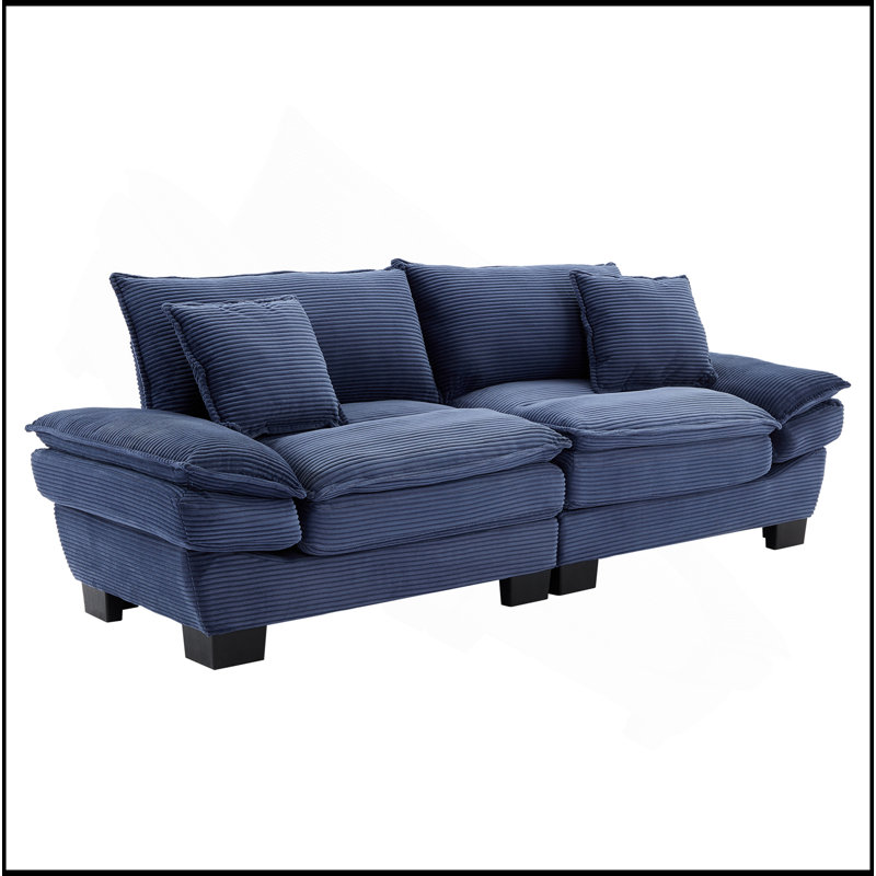 Canapé-lit Corduroy, Bleu