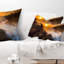 Coussin lombaire de coucher de soleil seascape