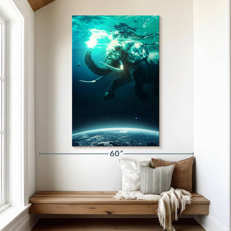Brampt Elephant In Space, 51" H x 34" W