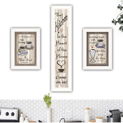 Come on in 3-Piece Vignette Framed Wall Art for Living Room, Home Wall Decor
