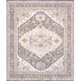 Serapi Hand Knotted Oriental Area Rug in Beige/Yellow/Gray