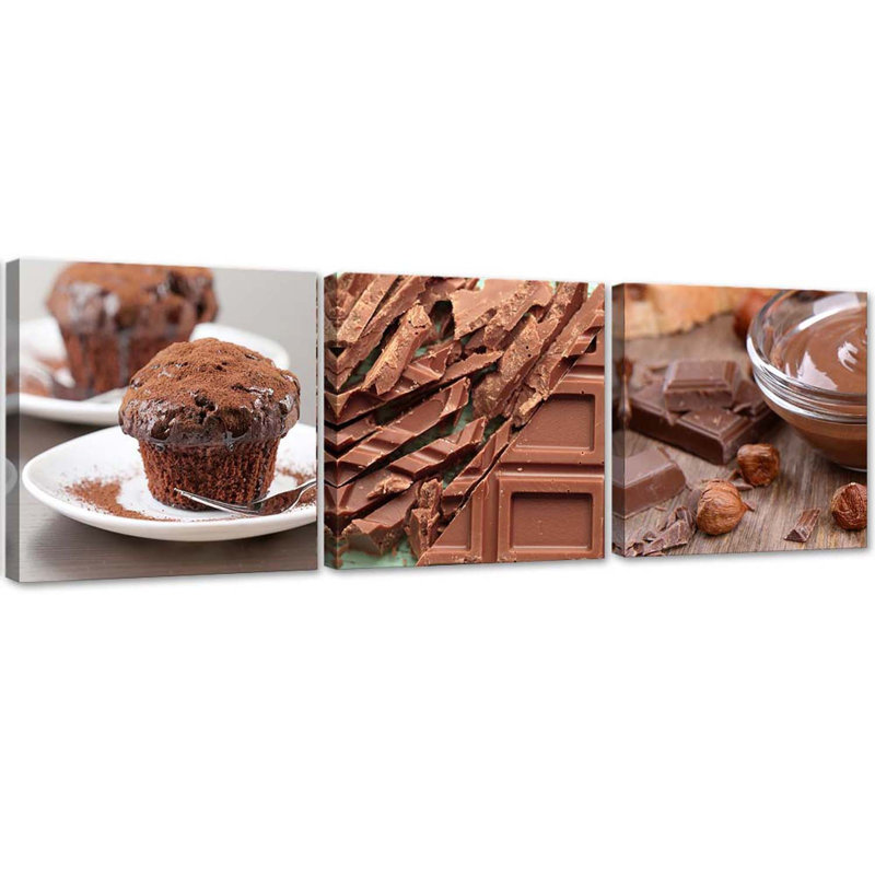 Chocolate Cake - No Frame Panoramic Print on Canvas, 40cm H x 120cm W