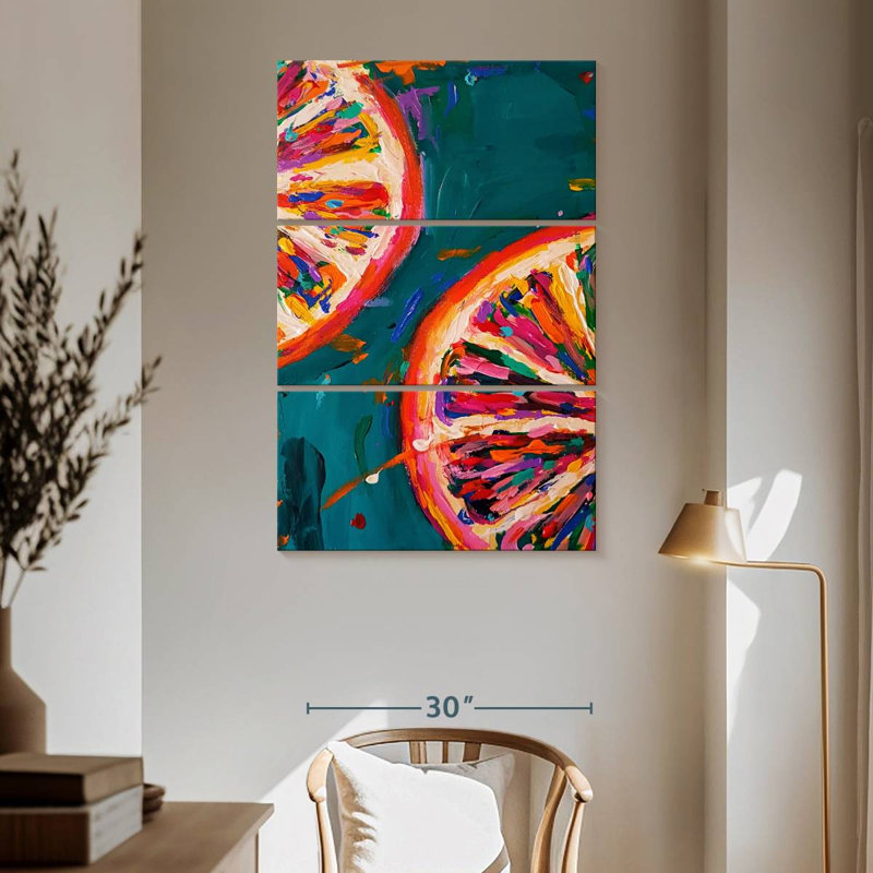 Yarlin Pink Grapefruit Slices, 65" H x 42" W