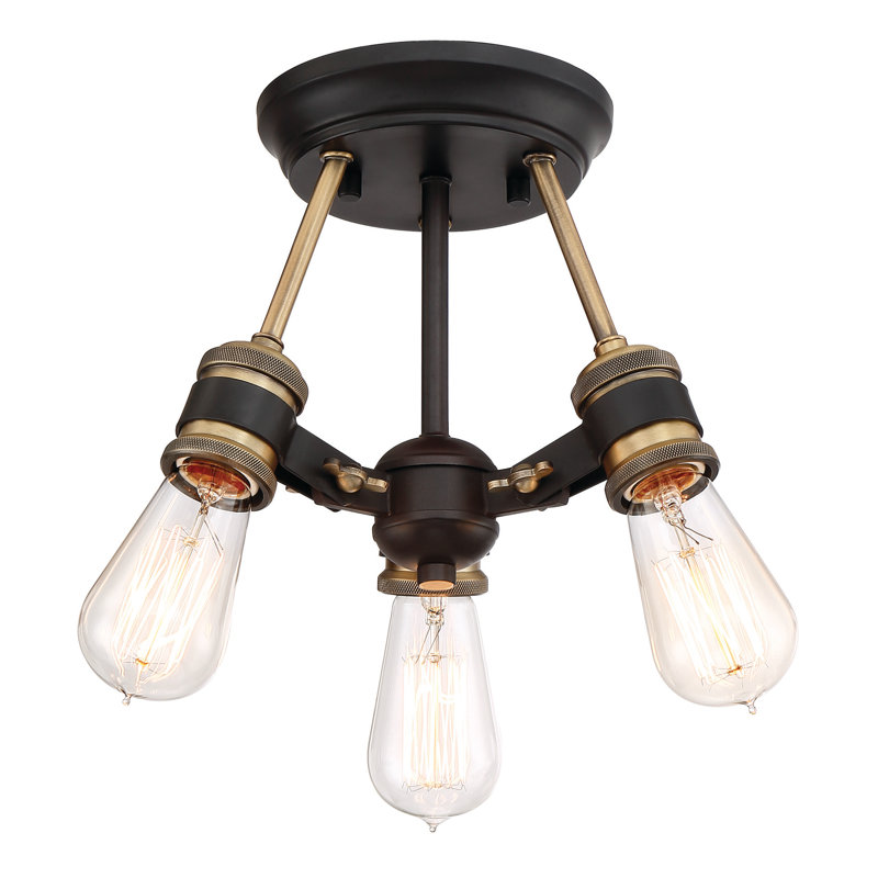 Plafonnier semi-encastré 3 lumières 13 po