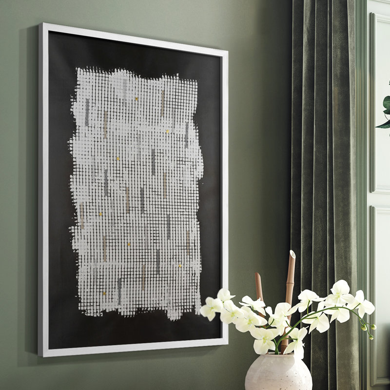 Bits & Bytes II Framed Print - Solid Wood, 28" H x 22" W, White