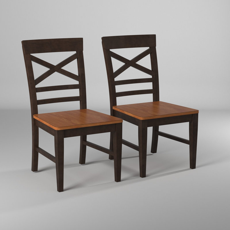 Calderon 17.5'' H Acacia Side Chair, Black/Brown Oak