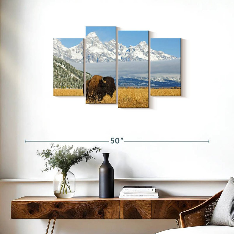 Grand Teton Bison Bull, H 22 po x l 36 po