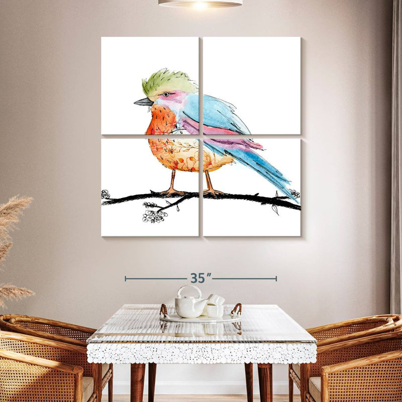 Brampt floral, oiseau brillant I