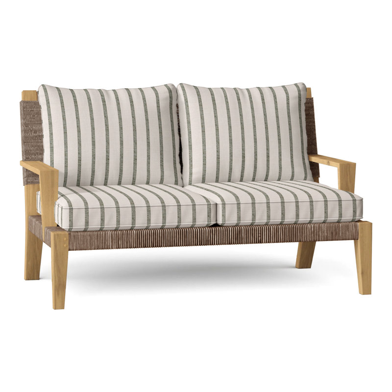 Hadley Outdoor 2 - Seat Loveseat, Hadley Hemp, Perigold Mixi Fern