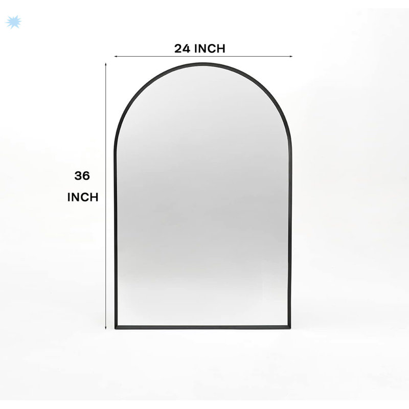 Miroir de bar en métal, Noir, 36,31 po x 24,31 po