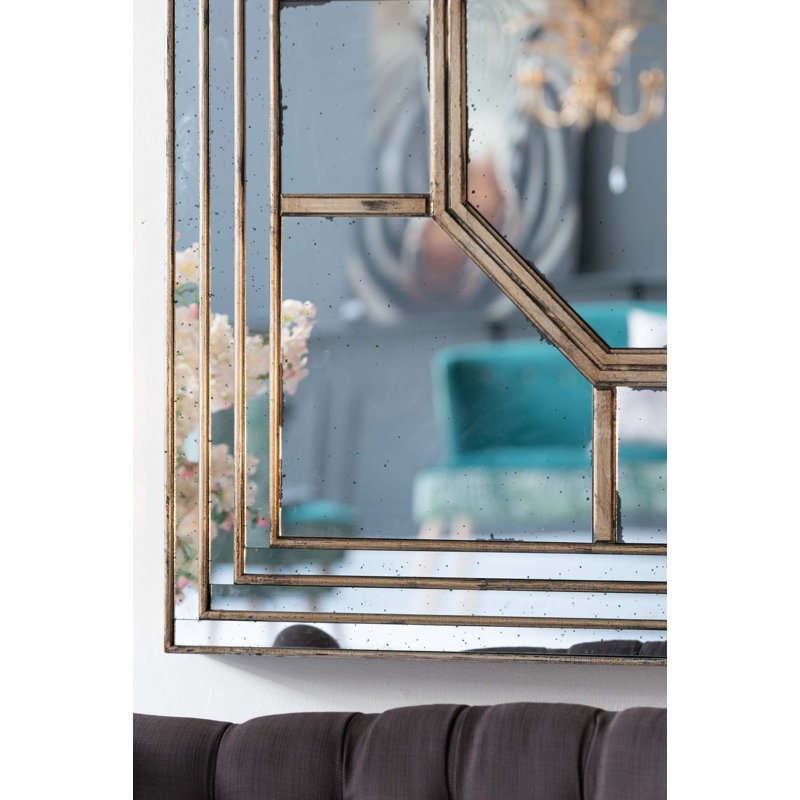 Reyna Wood Square Wall Mirror,  48'' H x 48'' W x 3'' D
