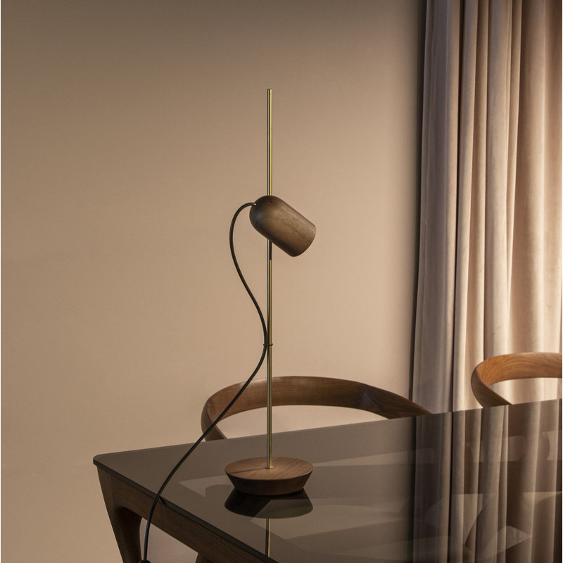 Onfa Table Lamp, Graphite/Oak, Oak