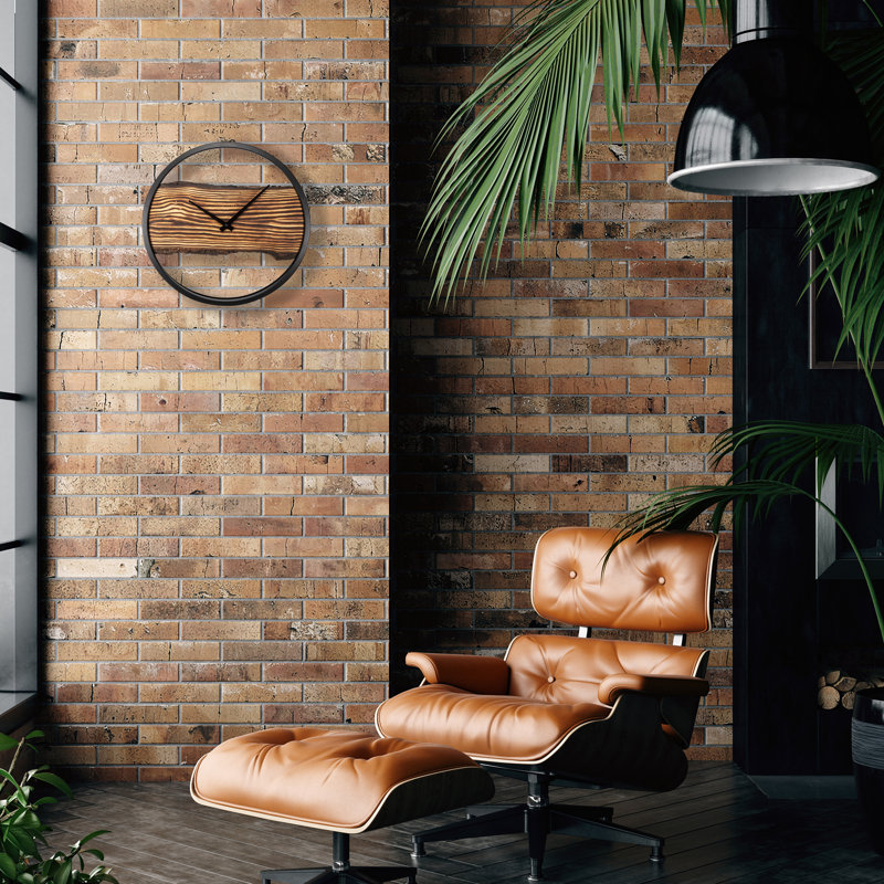 Solid Wood Wall Clock, 45cm H x 45cm W x4.5cm D