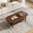 47"W Solid Oak Mid-Century Modern Coffee Table with Drawer and Storage Shelf-358305712-359090608