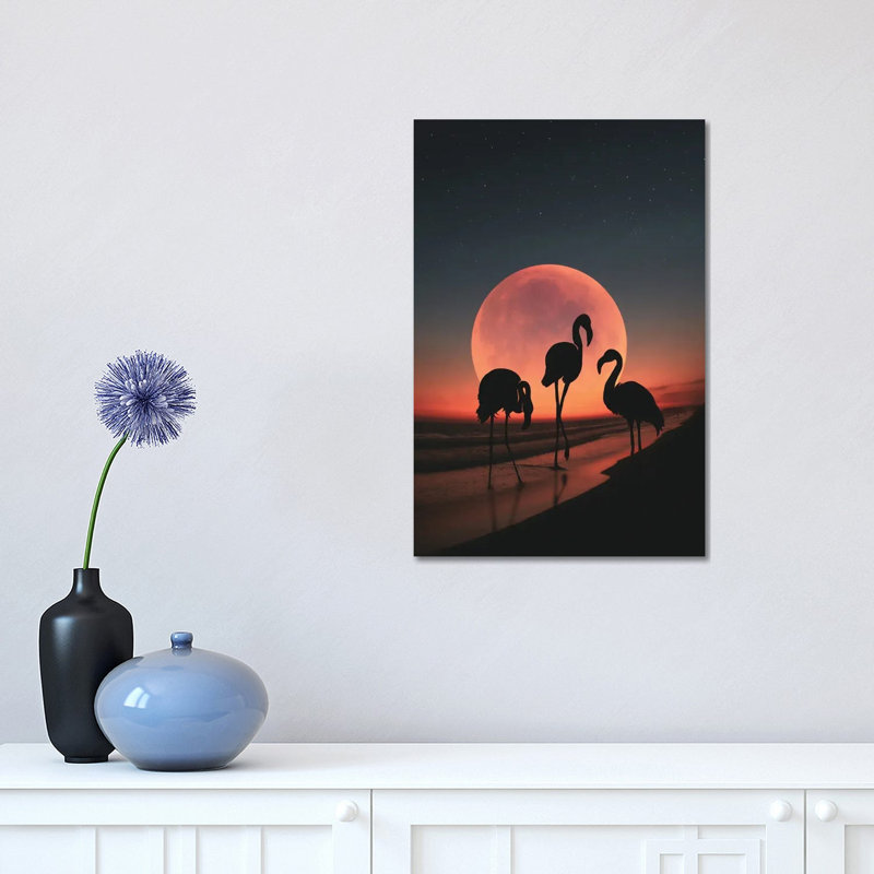 Flamingo II by Abdullah Evindar - Wrapped Canvas Print, 30.48 cm H x 45.72 cm W