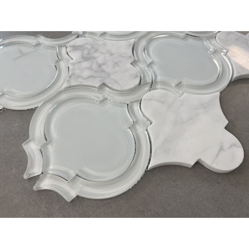 Arabesque Mosaic Tile, White
