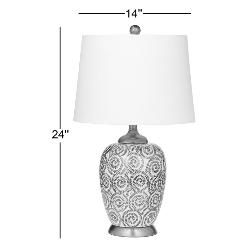 Lawton 24'' Gray and Brown Modern Ceramic Table Lamp