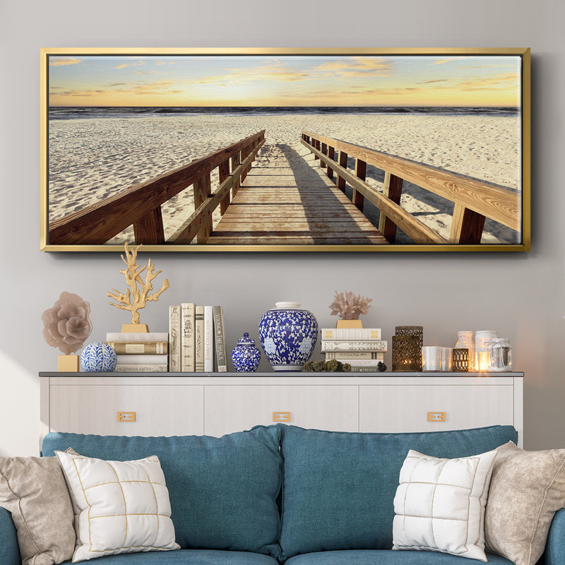 To the Beach- Framed Canvas, 20" H x 50" W
