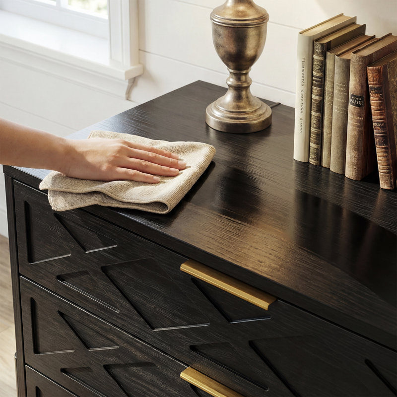 3-Drawer Nightstand With Metal Legs