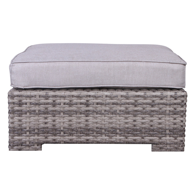 Caron Fully Assembled 122'' Wide Outdoor Wicker Reversible Patio Sectional, Mixed Gray