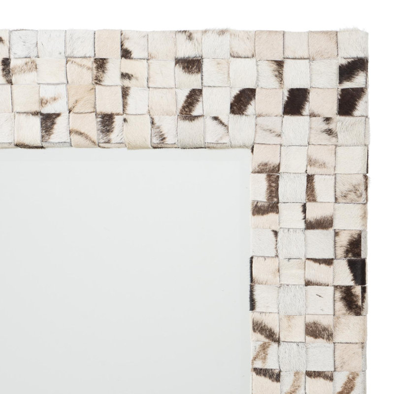 Medium 37" Woven Hide Accent Mirror