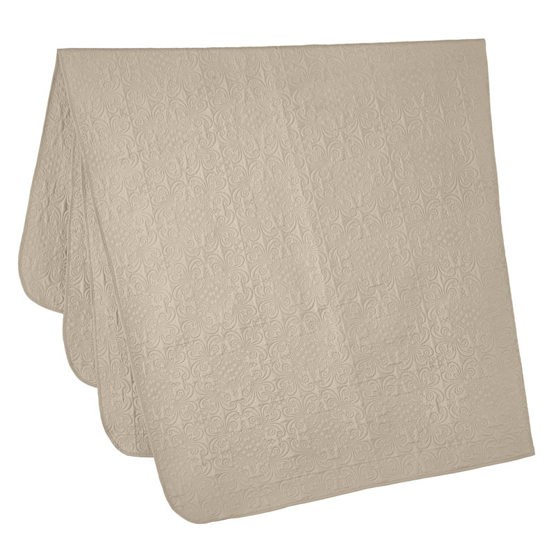 Luca 3-Piece Lightweight Microfiber Oversized Bedspread Set, Queen Coverlet/Bedspread + 2 Standard Shams, Khaki