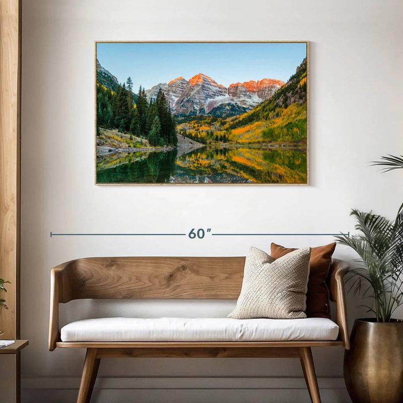 Marron en automne, Cadre flottant en bois naturel, 43 po x 29 po