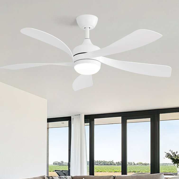 Whisper 52" 5 ABS Blade Propeller Classic Ceiling Fan with LED Lights and Remote Control