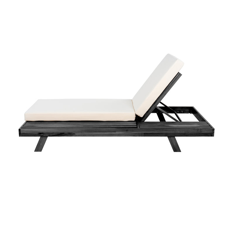 Chaise longue de patio réglable Aryan, Noir