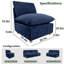 Chaise d'appoint modulaire en chenille 28,7 po, chaise longue sans accoudoirs pour salon-1993170831