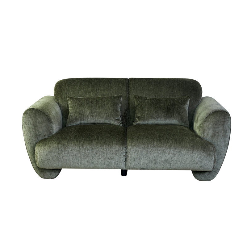 Causeuse en chenille de 71 po avec coussins décoratifs Rivera, 32.8"H x 70.5"W x 35.8"D